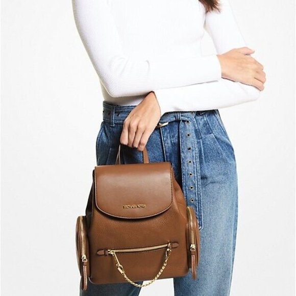 Michael Kors Jet Set Medium Luggage Pebbled Leather Backpack New Sealed - Picture 2 of 7